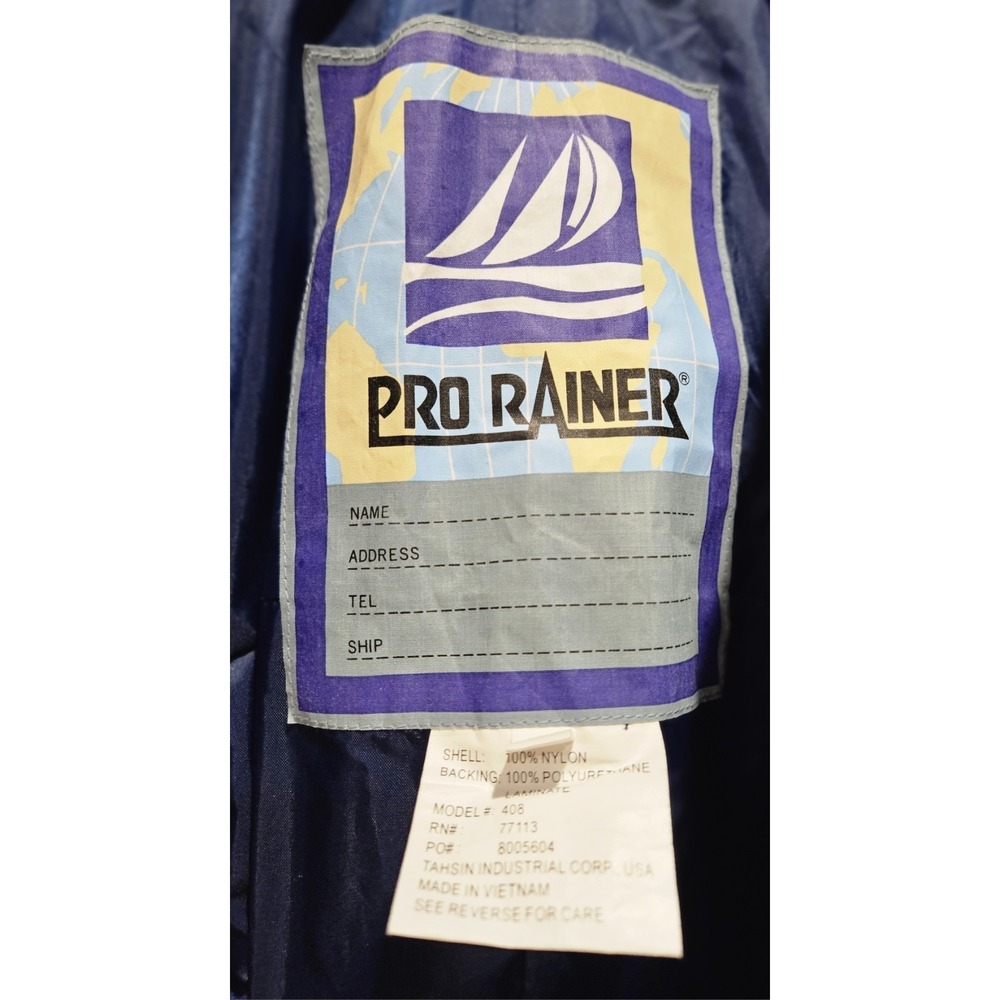 Vintage Pro Rainer Waterproof Fishing Rain Bib Overalls 2XL Navy Heavy Duty - Picture 4 of 9